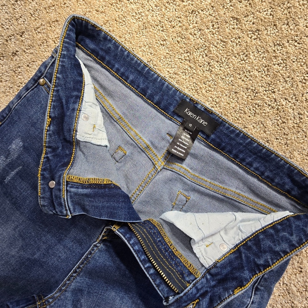 Karen Kane Women's Jeans size 10 Skinny Slim Stretch Medium Wash Blue Denim